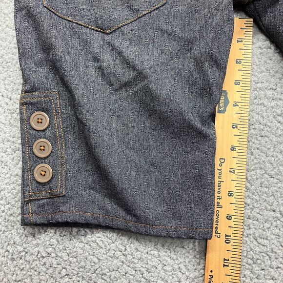 Icon National Denim Shorts Stretch Mens Size 30 Dark Wash Buttons 10" Inseam - Picture 4 of 7